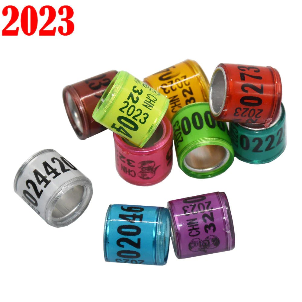 100 Pcs 2023 Multicolor Pigeon Foot Ring with Word Earrings Quality Durable Bird Ring Racing Pigeon Foot Ring Bird Tools - PETGS