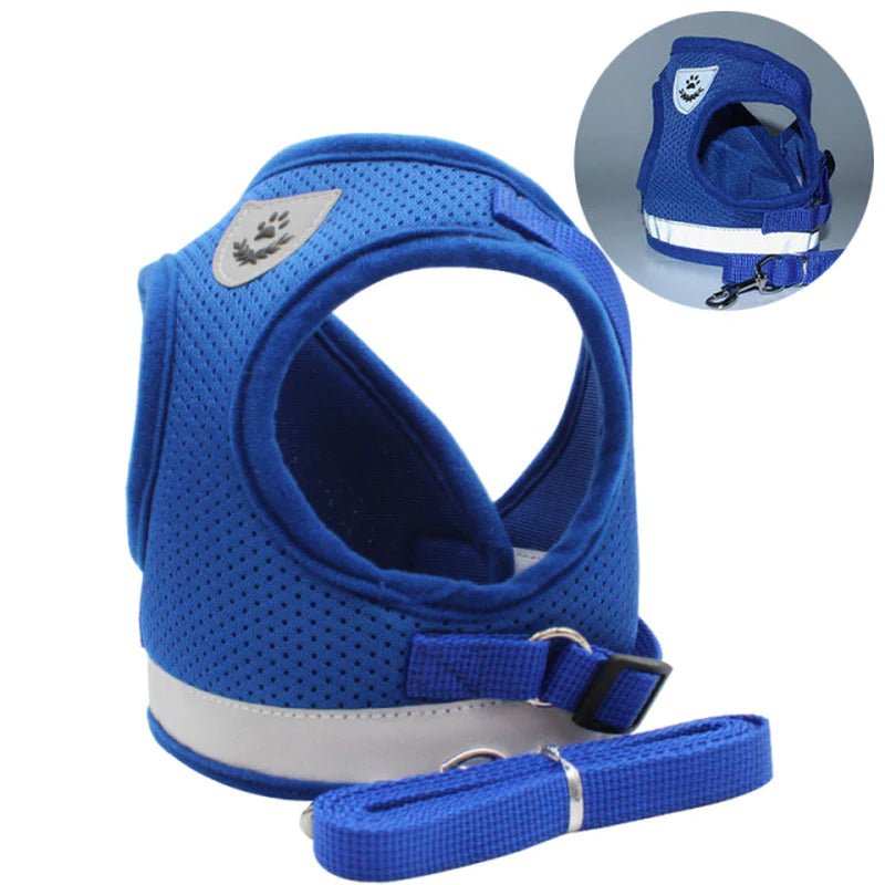 Breathable Cat Harness and Leash Escape Proof Pet Clothes Kitten Puppy Dogs Vest Adjustable Easy Control Reflective Cat Harness - PETGS