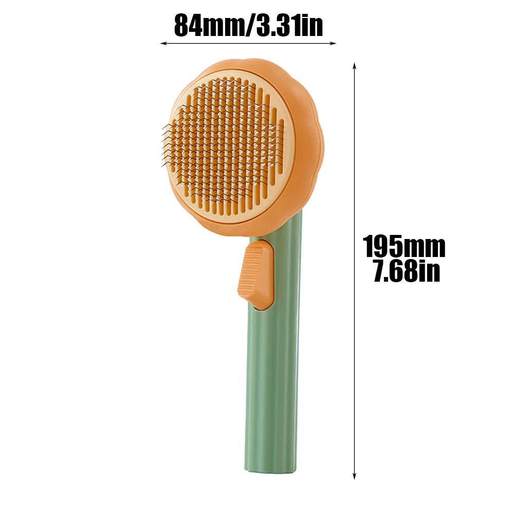 Cat Brush Comb Pet Pumpkin Comb for Dogs Cats Dog Hair Remover Brush Pet Hair Shedding Self Cleaning Comb Pet Grooming Tools - PETGS