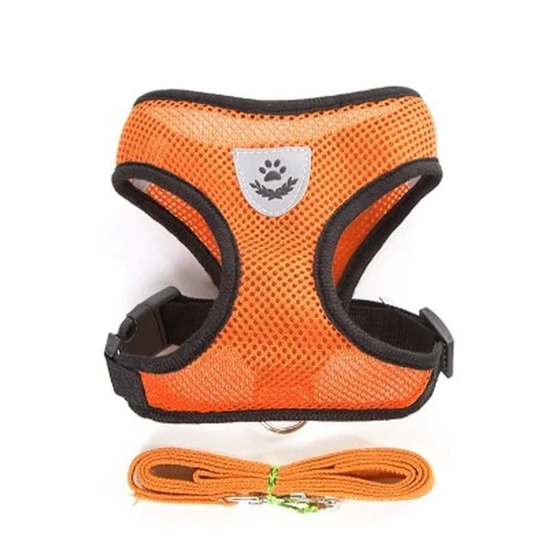 Cat Dog Harness with Lead Leash Adjustable Vest Polyester Mesh Breathable Harnesses Reflective Sti for Small Dog Cat Accessories - PETGS