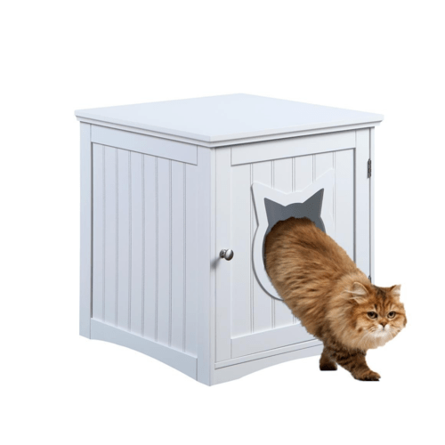 Cat House Side Table, Nightstand Pet House, Litter Box Enclosure - Premium Pets from Turquoise Cronus - Just $60.50! Shop now at PETGS