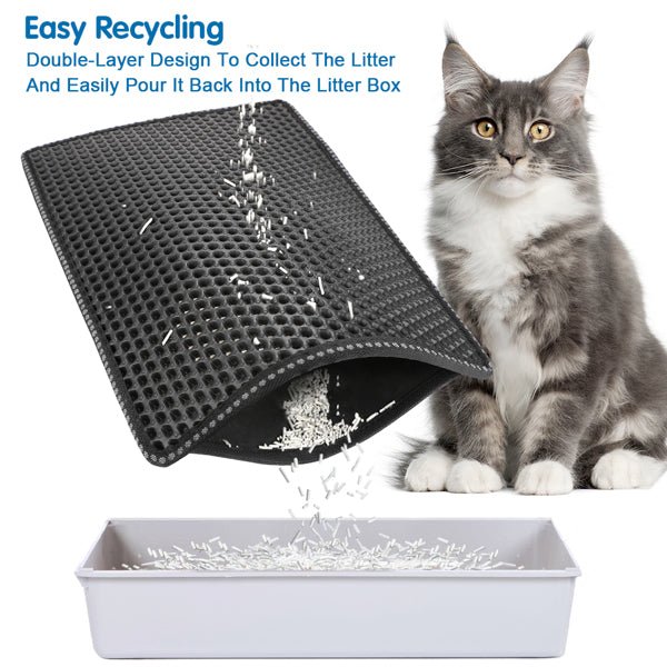 Cat Litter Mat Kitty Litter Trapping Mat Double Layer Mats - Premium Beds & Blankets from Teal Simba - Just $12.32! Shop now at PETGS