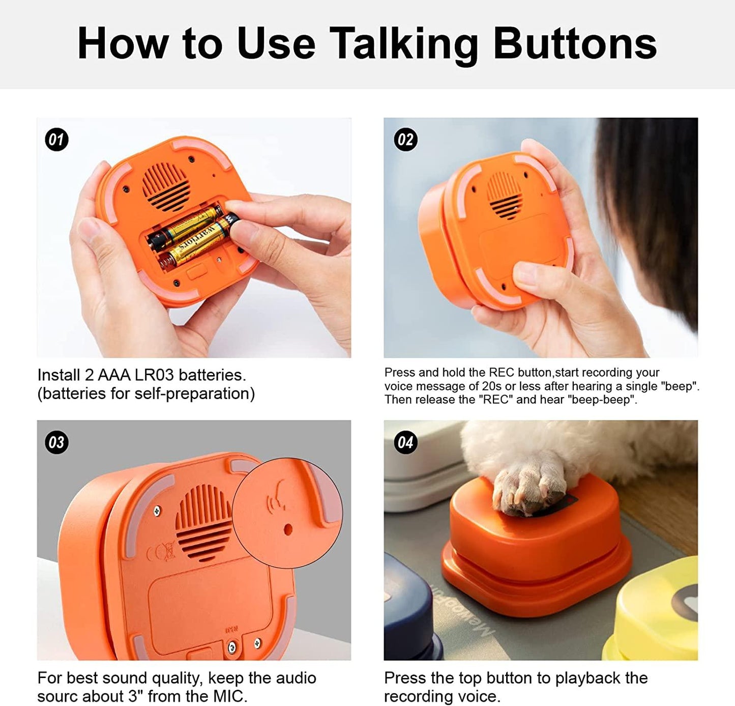 Dog Button Record Talking Pet - PETGS