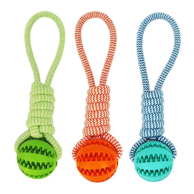 Dog Toys Treat Balls Interactive Hemp Rope Rubber Leaking Balls For - Premium Leashes, Collars & Petwear from Maroon Simba - Just $9.60! Shop now at PETGS