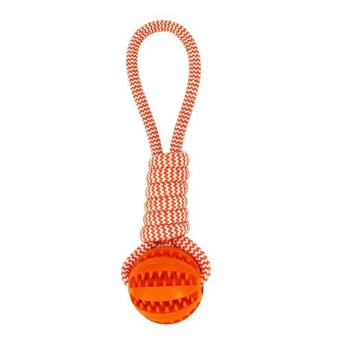 Dog Toys Treat Balls Interactive Hemp Rope Rubber Leaking Balls For - Premium Leashes, Collars & Petwear from Maroon Simba - Just $9.60! Shop now at PETGS