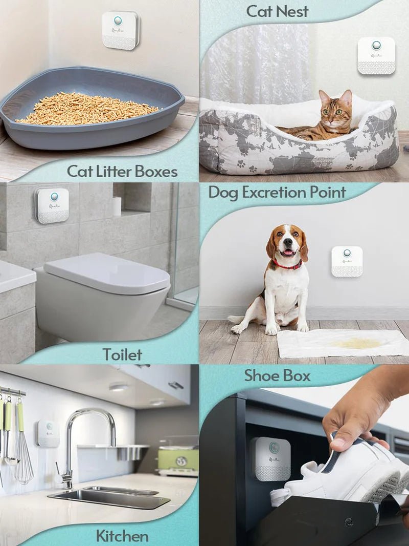 Downypaws 4000Mah Smart Cat Odor Purifier for Cats Litter Box Deodorizer Dog Toilet Rechargeable Air Cleaner Pets Deodorization - PETGS
