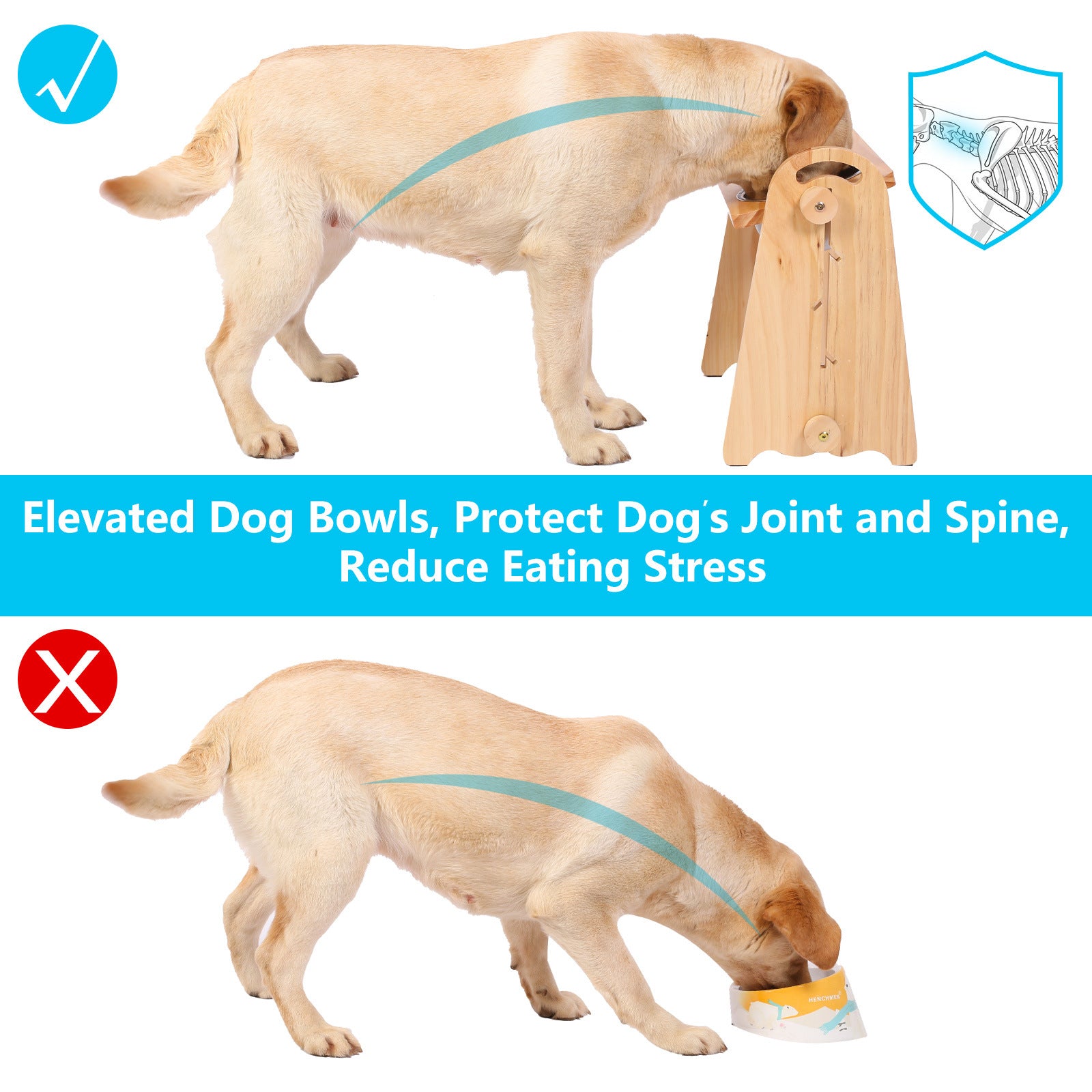 Elevated Dog Bowls for Medium Large Sized Dogs, Adjustable Heights - Premium Petcare from Maroon Simba - Just $37.11! Shop now at PETGS