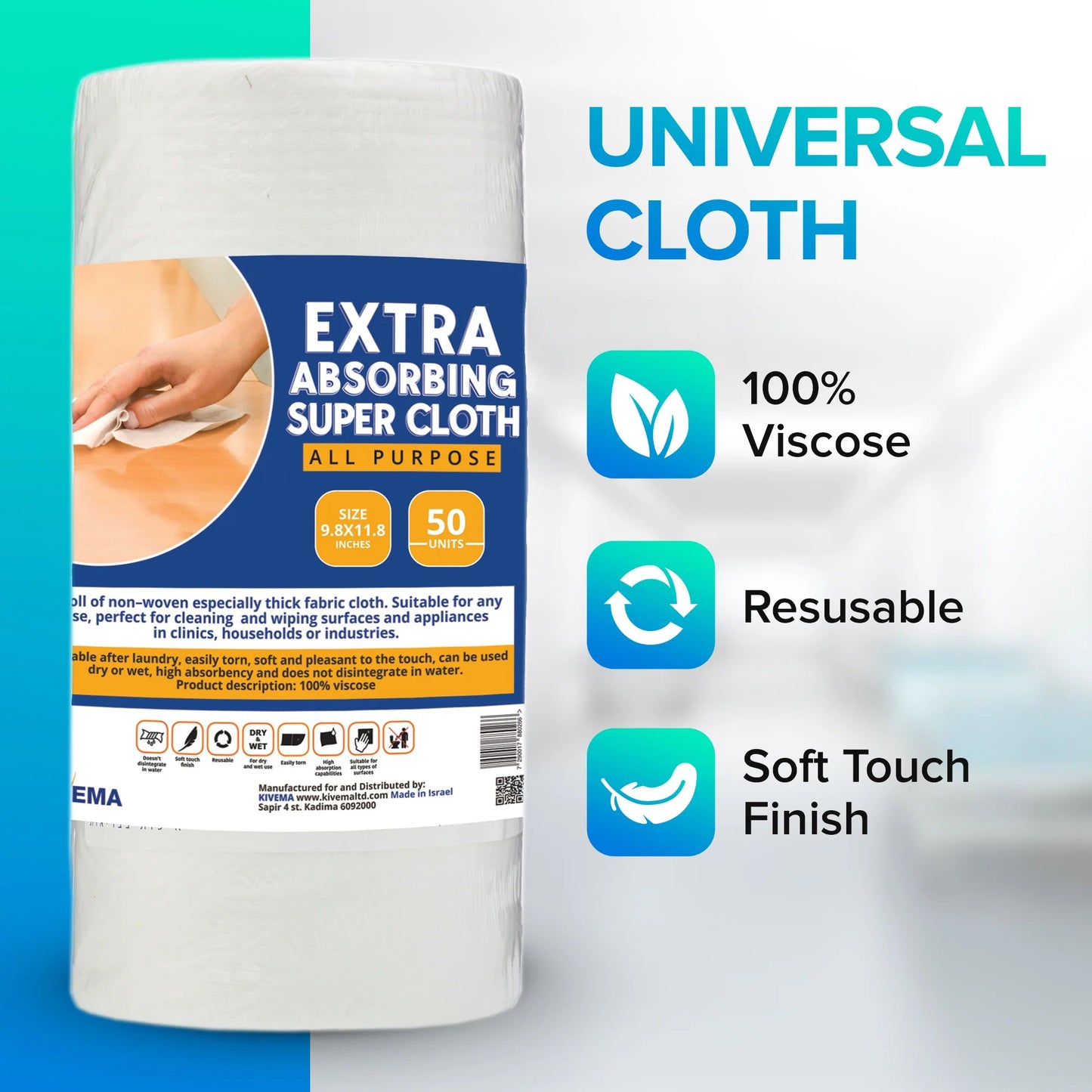 Everyday Cleaning Made Easy with Kivema'S Multi-Purpose Cloth Roll - PETGS