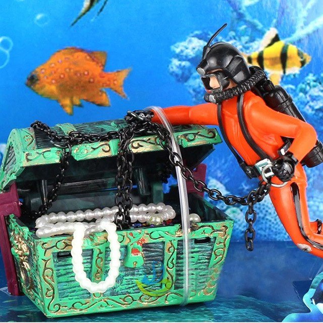 Fish Tank Ornament Hunter Diver Treasure Figure - Premium Home & Garden from Grey Milo - Just $16.77! Shop now at PETGS