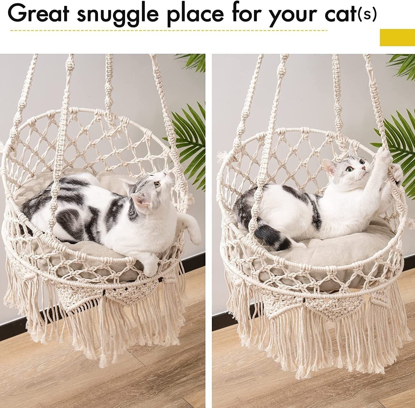 Mewoofun Cat Hammock Bed Cotton Hanging Cat Bed for Indoor Cats - Premium Toys from Maroon Simba - Just $38.76! Shop now at PETGS
