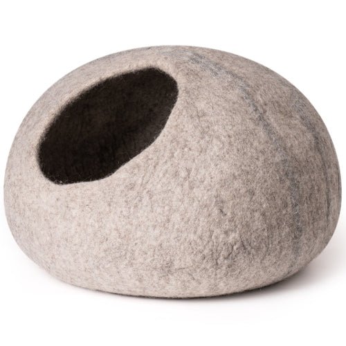 MewooFun Trendy Felt Cat Bed Cave Round Nest Wool Bed Gray for Cats - Premium Beds & Blankets from Maroon Simba - Just $37.93! Shop now at PETGS
