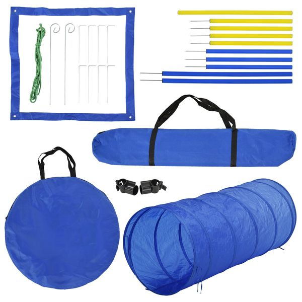 PawHut Dog Agility Starter Kit Pet Outdoor Exercise Training Set - Premium Toys from Taupe Shadow - Just $97.95! Shop now at PETGS