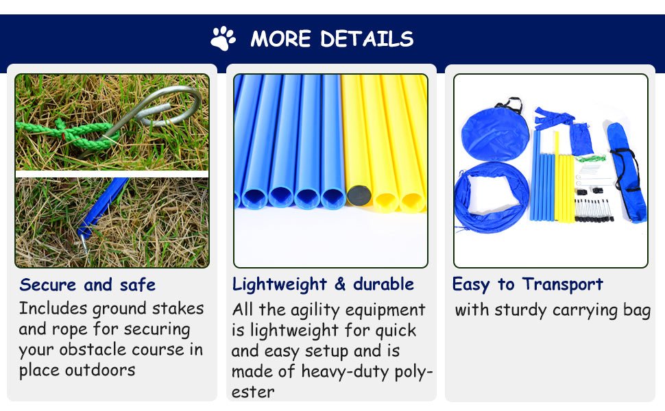 PawHut Dog Agility Starter Kit Pet Outdoor Exercise Training Set - Premium Toys from Taupe Shadow - Just $97.95! Shop now at PETGS