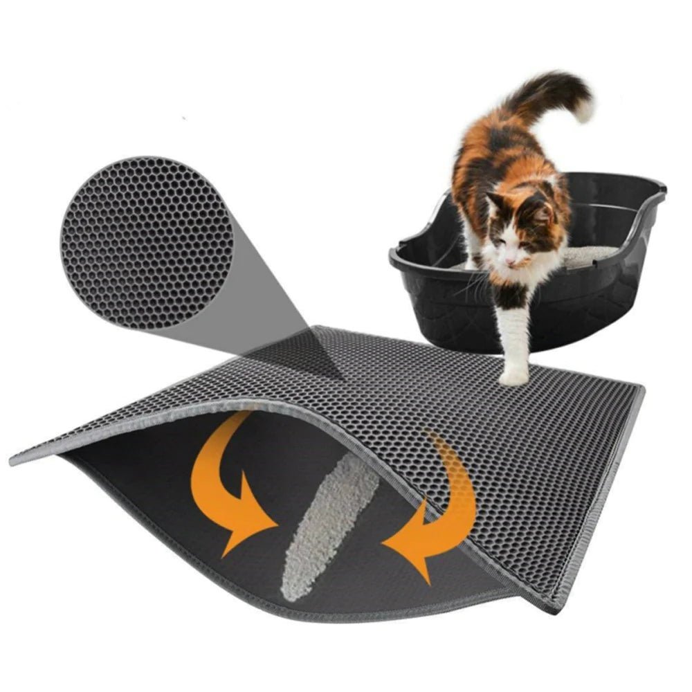 Pet Cat Litter Mat Waterproof EVA Double Layer Cat Litter Trapping Pet Litter Box Mat Clean Pad Products for Cats Accessories - PETGS