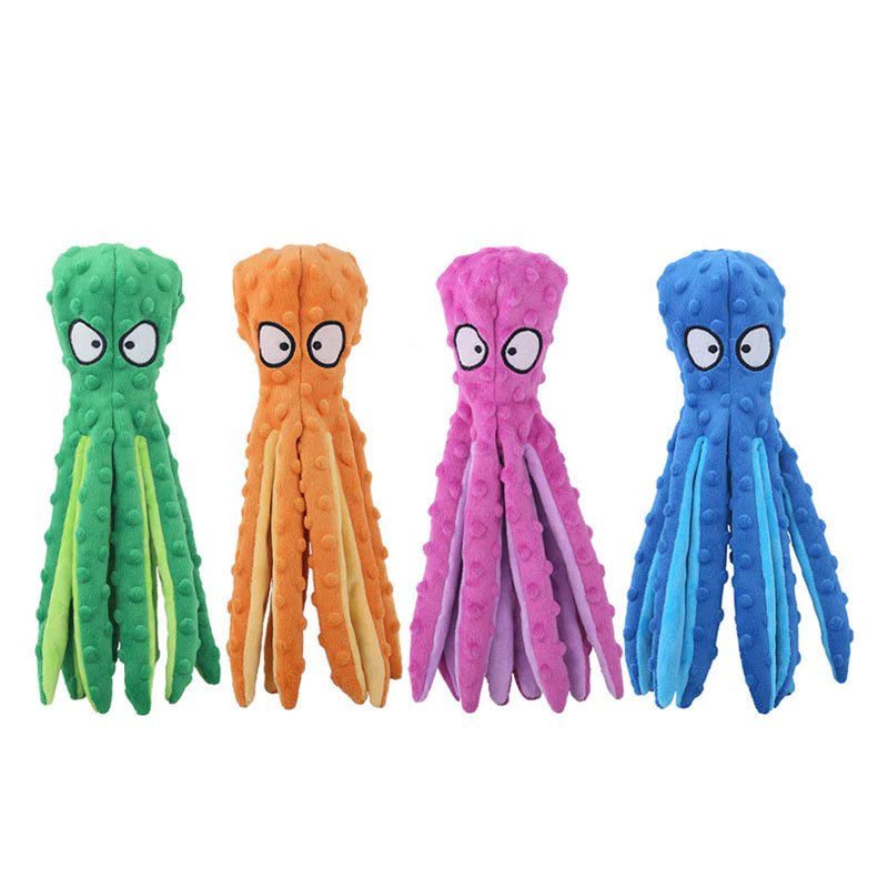 Pet Plush Toy Cat Dog Voice Octopus Shell Puzzle Toy Bite Resistant Interactive Pet Dog Teeth Cleaning Chew Toy Pet Supplies - PETGS
