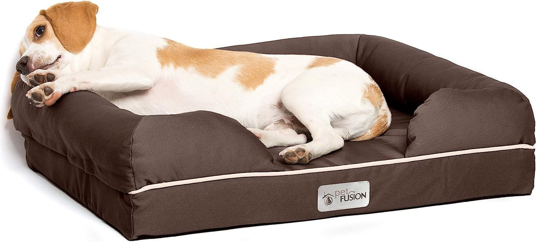 Petfusion Ultimate Dog Bed, Orthopedic Memory Foam, Multiple Sizes/Colors, Medium Firmness Pillow, Waterproof Liner, YKK Zippers, Breathable 35% Cotton Cover, 1Yr. Warranty, Small (25X20"), Brown - PETGS