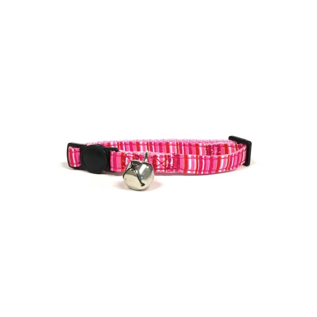 Pink Stripe Cat Collar with Breakaway Buckle - Premium  from PETGS - Just $14.39! Shop now at PETGS