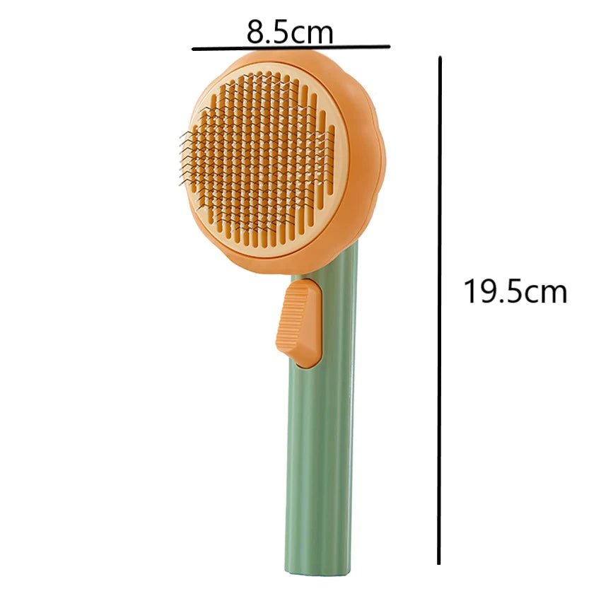 Pumpkin Cat Brush Comb for Pet Grooming Removes Loose Underlayers Tangled Hair Remover Brush Pet Hair Shedding Self Cleaning - PETGS