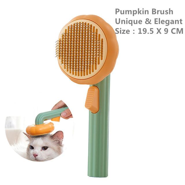 Pumpkin Pet Brush, Self Cleaning Slicker Brush - PETGS