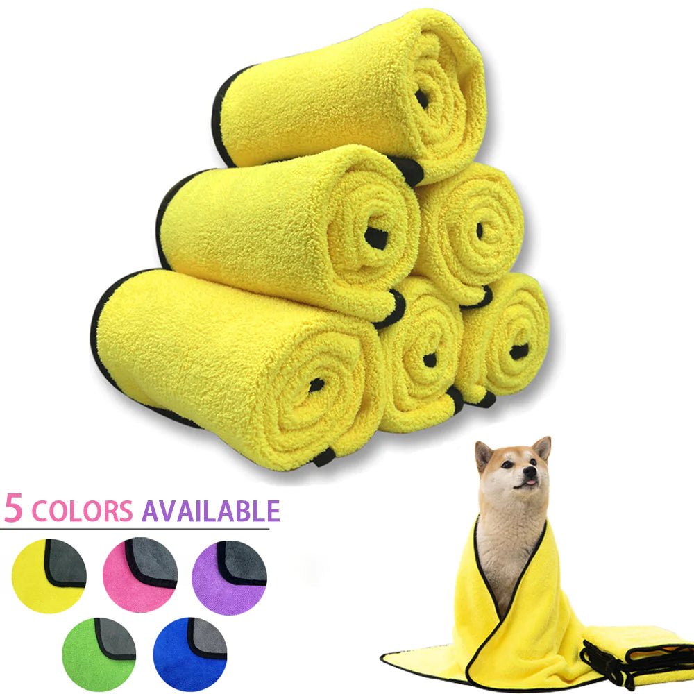 Quick-Drying Pet Dog and Cat Towels Soft Fiber Towels Water-Absorbent Bath Towel Convenient Pet Shop Cleaning Towel Pet Supplies - PETGS