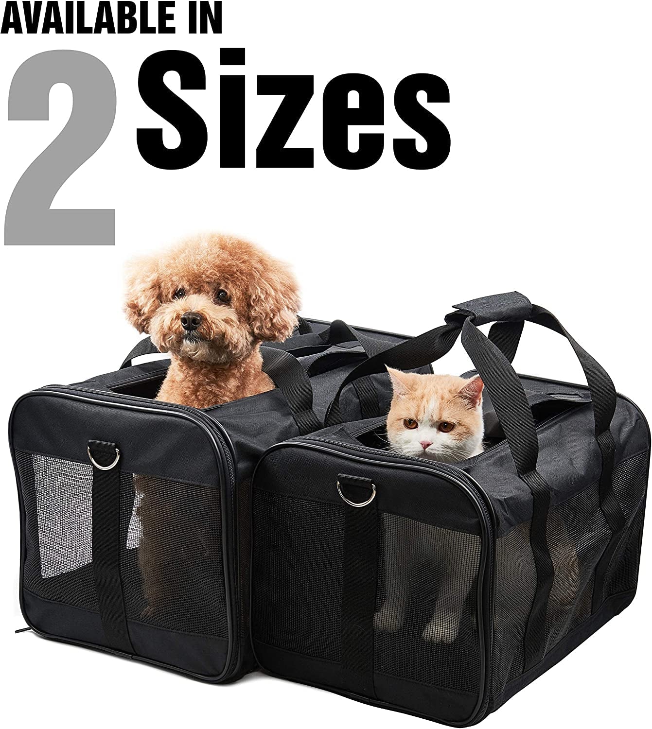 Scratchme Pet Travel Carrier Soft Sided Portable Bag for Cats, Small Dogs, Kittens or Puppies, Collapsible, Durable, Airline Approved, Travel Friendly, Carry Your Pet with You Safely and Comfortably - PETGS