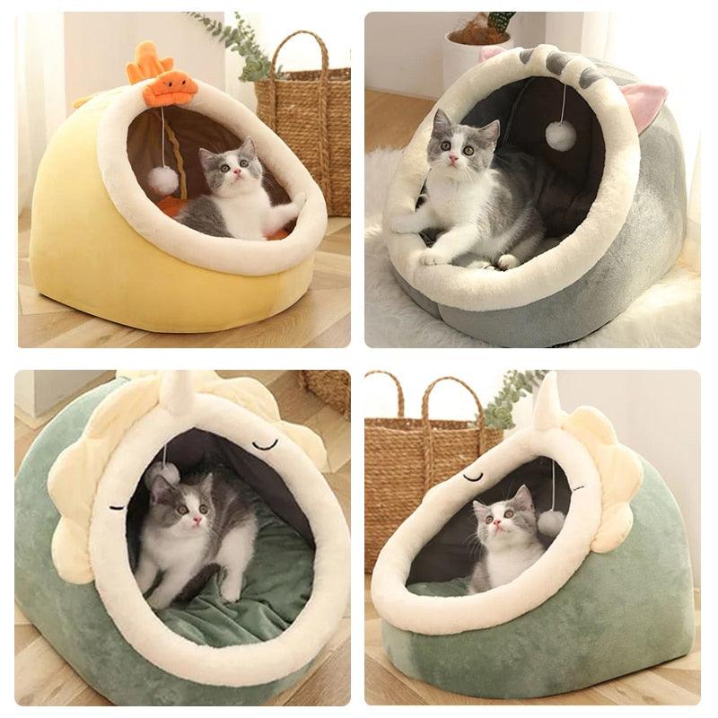 Semi-closed Cat Bed Mat Winter Warm Cat House - PETGS