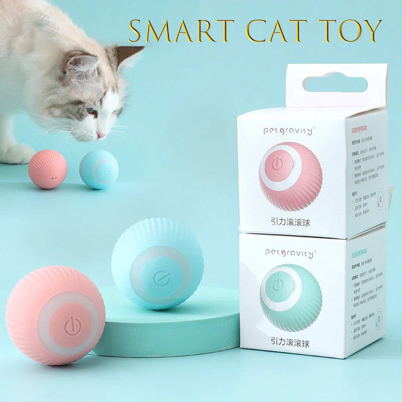 Smart Cat Toys Automatic Rolling Ball Electric Cat Toys Interactive for Cats Training Self-Moving Kitten Toys Pet Accessories - PETGS